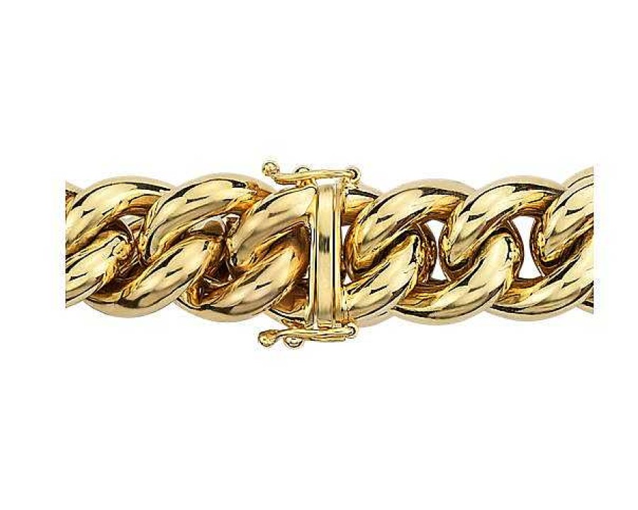 Bracelets | Blue Nile 7.5" Oversized Curb Chain Bracelet In 14K Italian Yellow Gold (14 Mm)