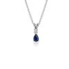 Necklaces | Blue Nile Pear-Shape Sapphire And Diamond Pendant In 18K White Gold (6X4Mm)