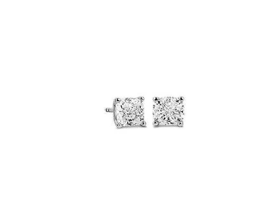 Earrings | Blue Nile Cushion Diamond Stud Earrings In 14K White Gold (2 Ct. Tw.)