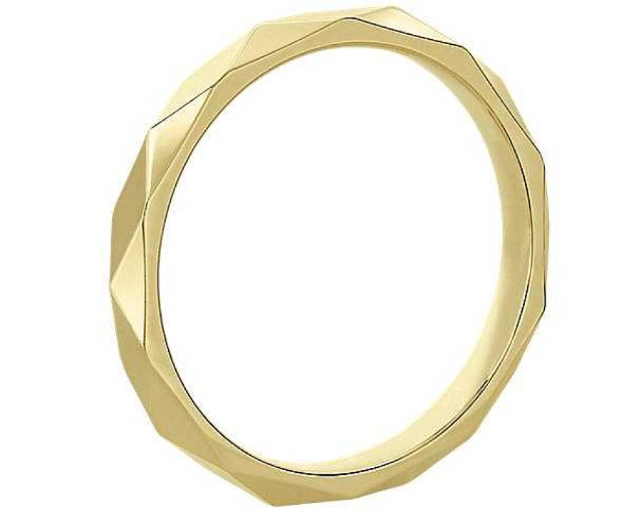 Women'S Rings | Blue Nile Stackable Beveled Triangle High Finish Ring In 14K Yellow Gold (2Mm)