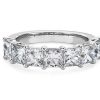 Women'S Rings | Blue Nile Seven Stone Princess Lab Grown Diamond Ring In Platinum (3 Ct. Tw.)