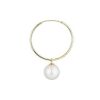 Earrings | Blue Nile Hoop Earrings With Freshwater Pearl Drop In 14K Yellow Gold