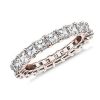 Women'S Rings | Blue Nile Lab Grown Diamond Asscher Cut Eternity Ring In 14K Rose Gold (3 Ct. Tw.)