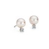 Earrings | Blue Nile Classic Akoya Cultured Pearl And Diamond Stud Earrings In 18K White Gold (8.0-8.5Mm)