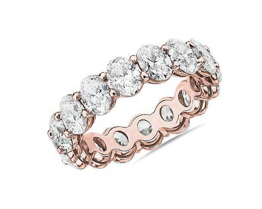 Women'S Rings | Blue Nile Lab Grown Diamond Oval Cut Eternity Ring In 14K Rose Gold (5 Ct. Tw.)