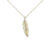 Necklaces | Blue Nile Mini Feather Diamond Pendant In 14K Yellow Gold