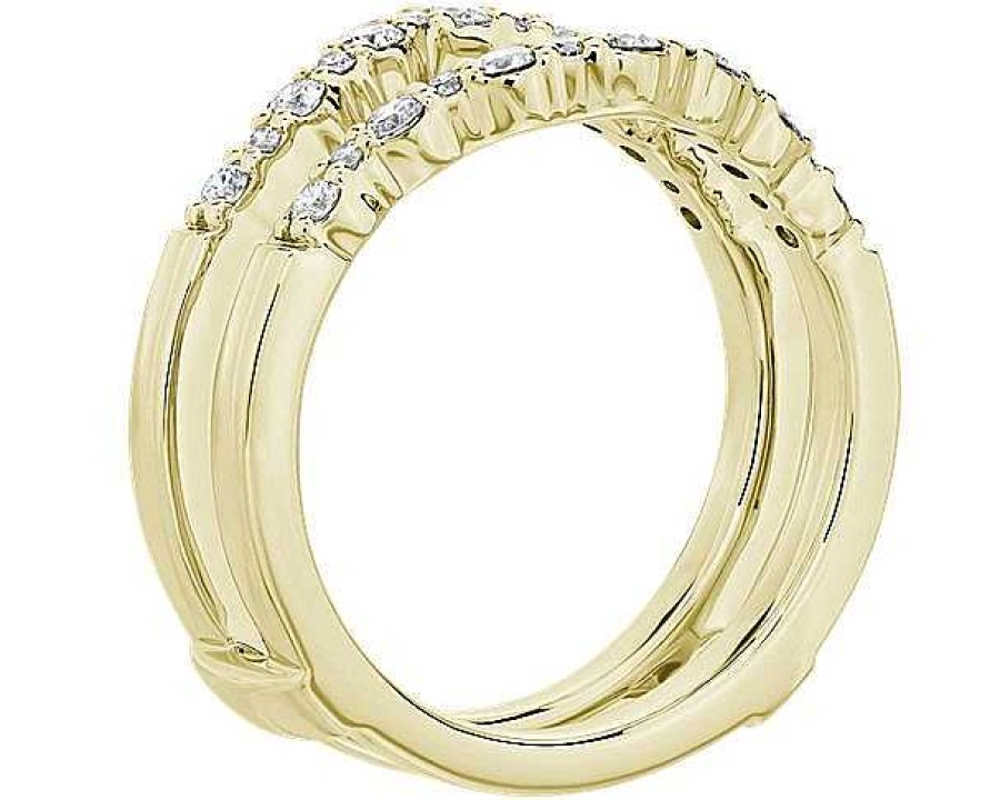 Women'S Rings | Blue Nile Crescendo Curved Diamond Guard In 14K Yellow Gold (3/8 Ct. Tw.)