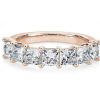 Women'S Rings | Blue Nile Seven Stone Princess Diamond Ring In 14K Rose Gold (2 Ct. Tw.)