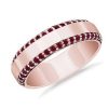 Men'S Rings | Blue Nile Men'S Ruby Edge Pave Band In 14K Rose Gold (6.5 Mm, 3/4 Ct. Tw.)