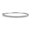 Bracelets | Blue Nile French Pav Diamond Bangle In 14K White Gold (3 Ct. Tw.)