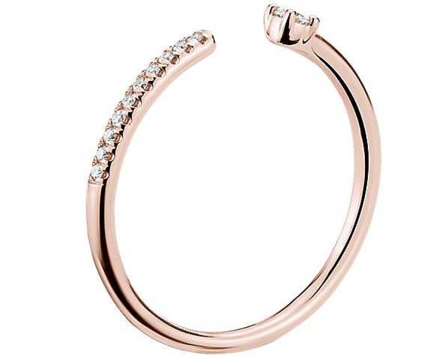 Rings | Blue Nile Ultra Mini Diamond Pav Open Stackable Fashion Ring In 14K Rose Gold