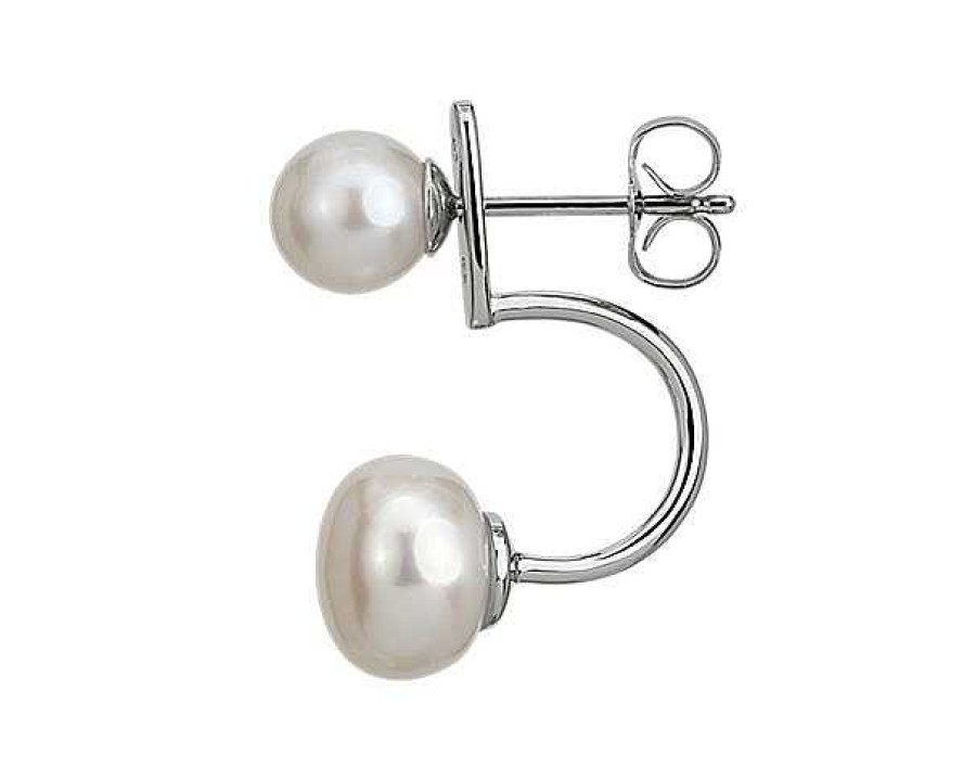 Earrings | Blue Nile Front-Back Freshwater Cultured Pearl Earrings In Sterling Silver