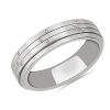 Men'S Rings | Blue Nile Triple Row Spinning Wedding Ring In 14K White Gold (6 Mm, 1/4 Ct. Tw.)