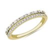 Rings | Blue Nile Two Row Baguette And Pav Diamond Ring In 14K Yellow Gold (1/4 Ct. Tw.)