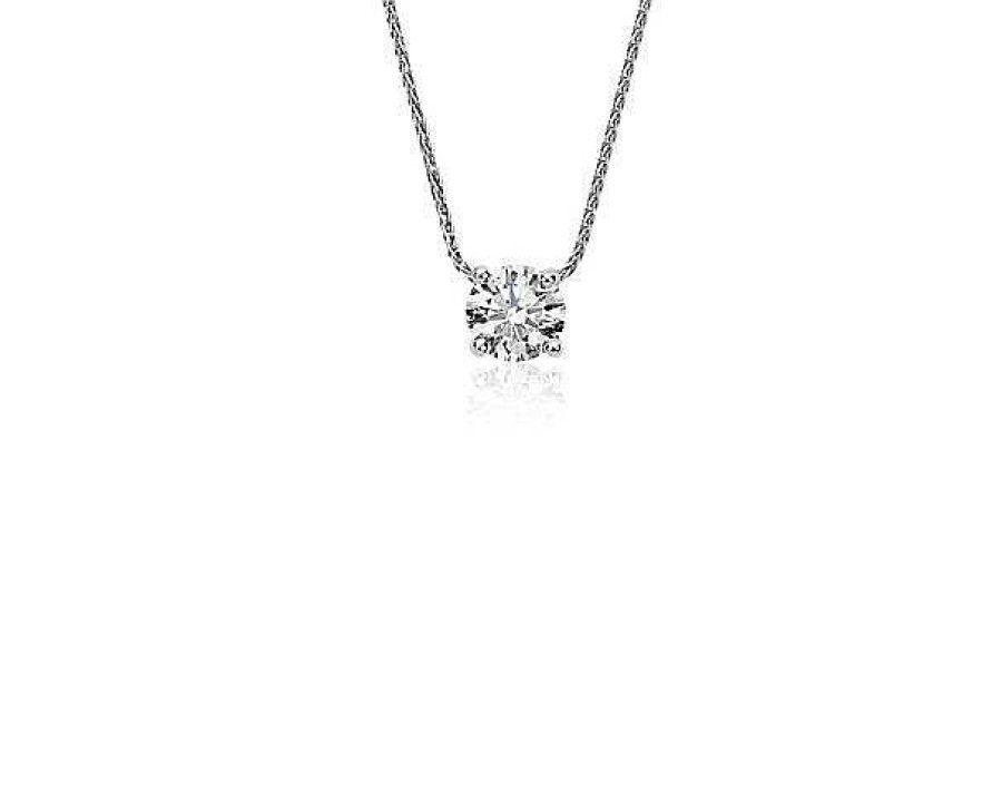 Necklaces | Blue Nile Blue Nile Signature Floating Diamond Solitaire Pendant In Platinum (.60 Ct. Tw.)