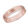 Men'S Rings | Blue Nile Brushed Inlay Wedding Ring In 18K Rose Gold (5Mm)