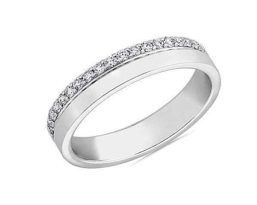 Rings | Blue Nile Zac Zac Posen Diamond Edge Ring In 14K White Gold (4 Mm, 1/5 Ct. Tw.)