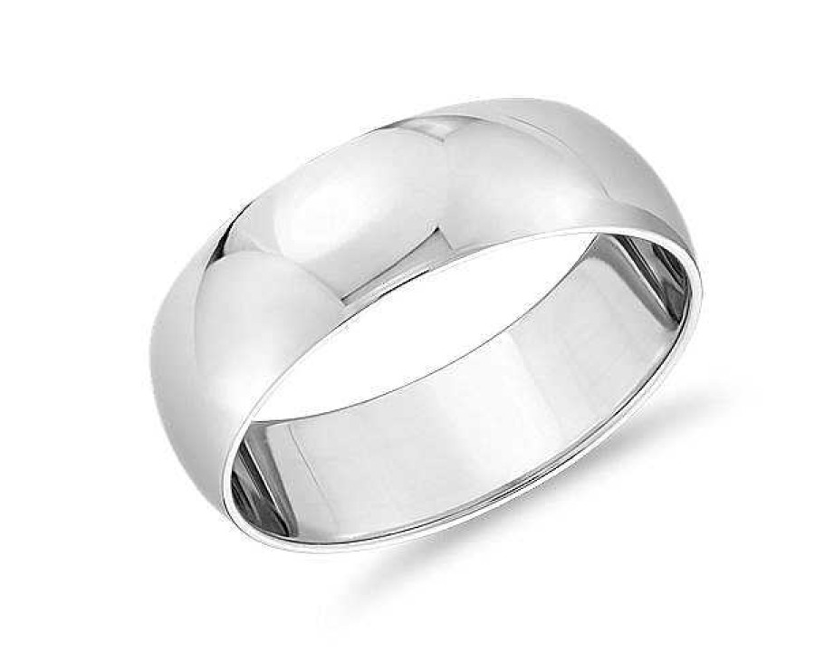 Men'S Rings | Blue Nile Classic Wedding Ring In 14K White Gold (7Mm)