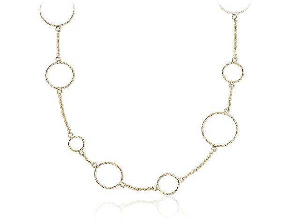 Necklaces | Blue Nile 34" Long And Layered Circle Necklace In 14K Italian Yellow Gold (1.5 Mm)