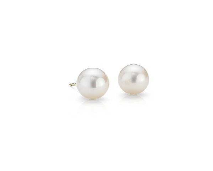 Earrings | Blue Nile Freshwater Cultured Pearl Stud Earrings In 14K Yellow Gold (8Mm)