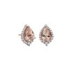 Earrings | Blue Nile Pear Morganite Halo Earrings In 14K Rose Gold (9X6Mm)