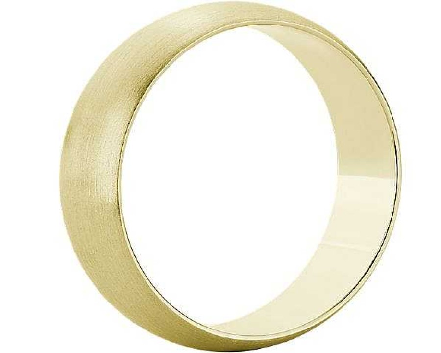 Men'S Rings | Blue Nile Matte Mid-Weight Comfort Fit Wedding Ring In 14K Yellow Gold (7Mm)