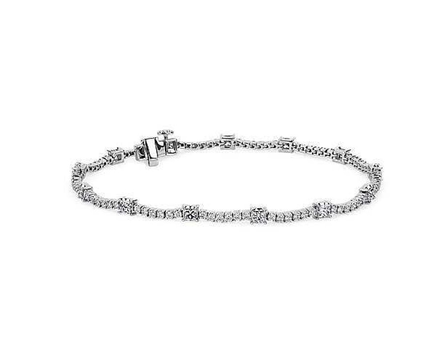 Bracelets | Blue Nile Diamond Accent Bracelet In 14K White Gold (3 Ct. Tw.)