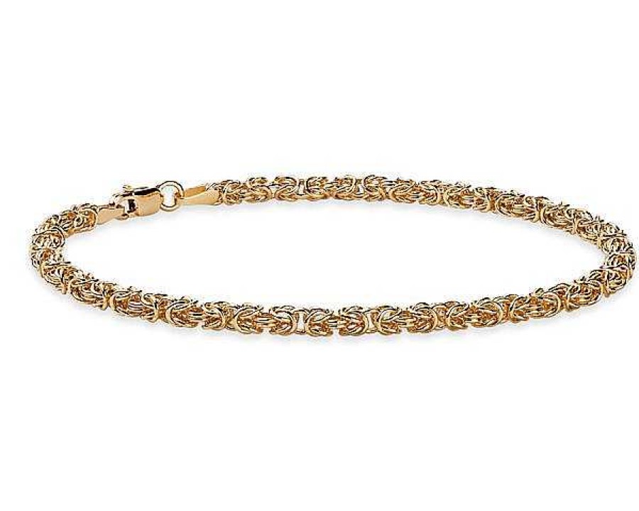 Bracelets | Blue Nile 7.5" Petite Byzantine Bracelet In 14K Italian Yellow Gold (3.2 Mm)