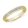 Men'S Rings | Blue Nile Men'S Princess And Baguette Diamond Wedding Ring In 14K Yellow Gold (1/5 Ct. Tw.)