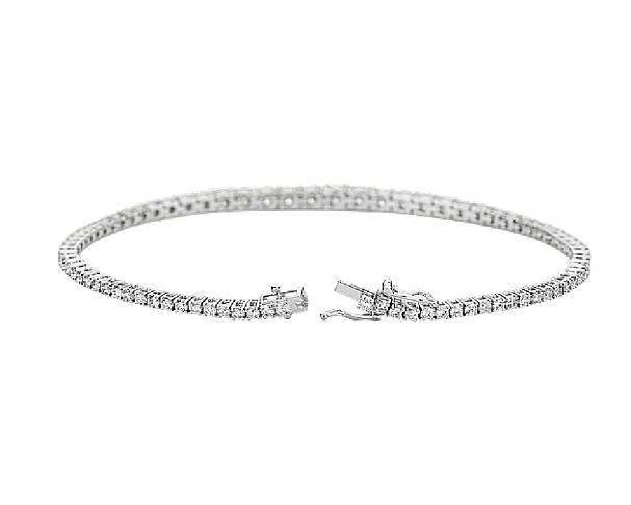 Bracelets | Blue Nile Graduated Diamond Tennis Bracelet In 14K White Gold (3 Ct. Tw.)