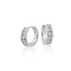 Earrings | Blue Nile Mini Channel-Set Huggie Hoop Earrings In 14K White Gold (1/2 Ct. Tw.)