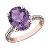 Rings | Blue Nile Oval Rose De France Amethyst Statement Ring In 14K Rose Gold