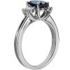 Rings | Blue Nile Sapphire And Diamond Ring In 18K White Gold (8X6Mm)