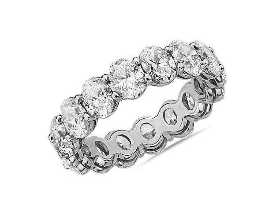 Women'S Rings | Blue Nile Oval Cut Diamond Eternity Ring In 14K White Gold (5 Ct. Tw.)