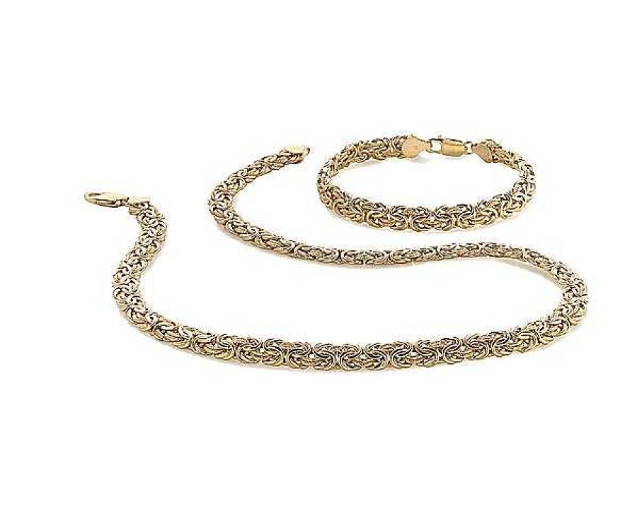 Necklaces | Blue Nile 18" Byzantine Necklace In 18K Italian Yellow Gold (7.5 Mm)