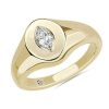 Rings | Blue Nile Marquise Diamond Signet Ring In 14K Yellow Gold (1/5 Ct. Tw.)