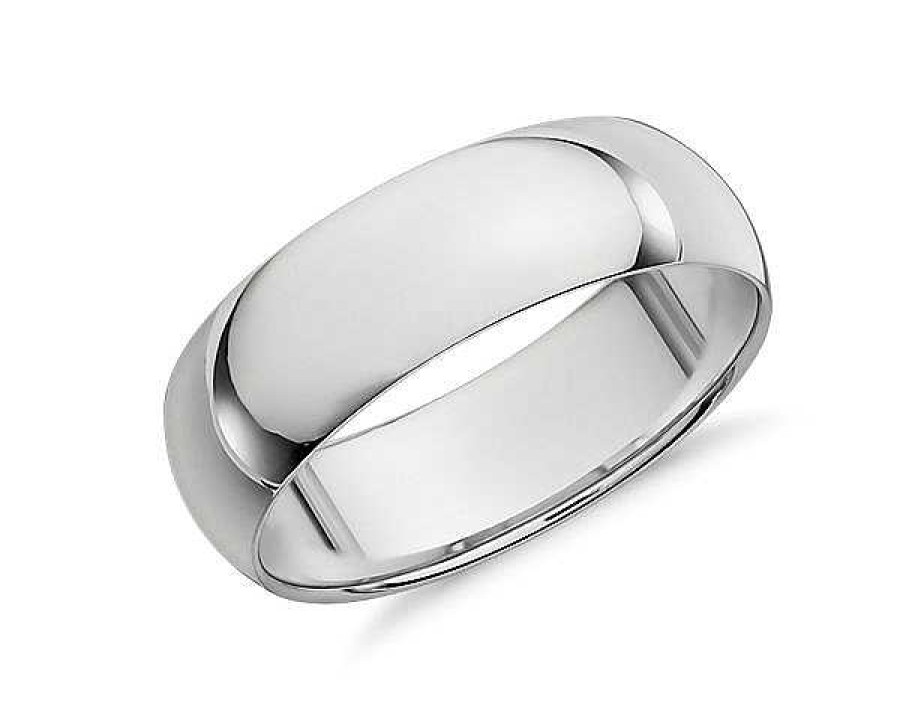 Men'S Rings | Blue Nile Mid-Weight Comfort Fit Wedding Ring In Platinum (7Mm)