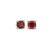 Earrings | Blue Nile Cushion Cut Garnet And Diamond Accent Earrings In 14K Yellow Gold (7Mm)