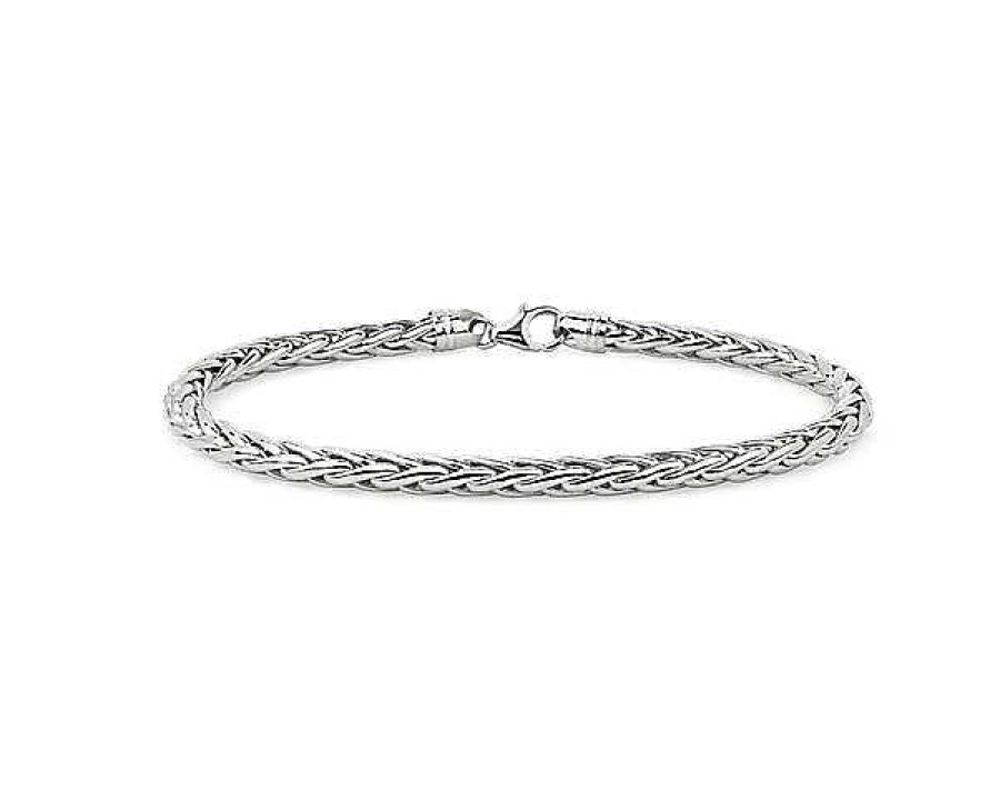 Bracelets | Blue Nile 8.5" Polished Wheat Chain Bracelet In 14K White Gold (5Mm)