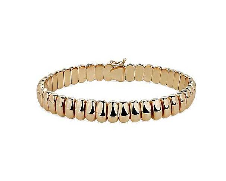 Bracelets | Blue Nile 7.5" Medium Domed Bracelet In 14K Yellow Gold (9.5 Mm)