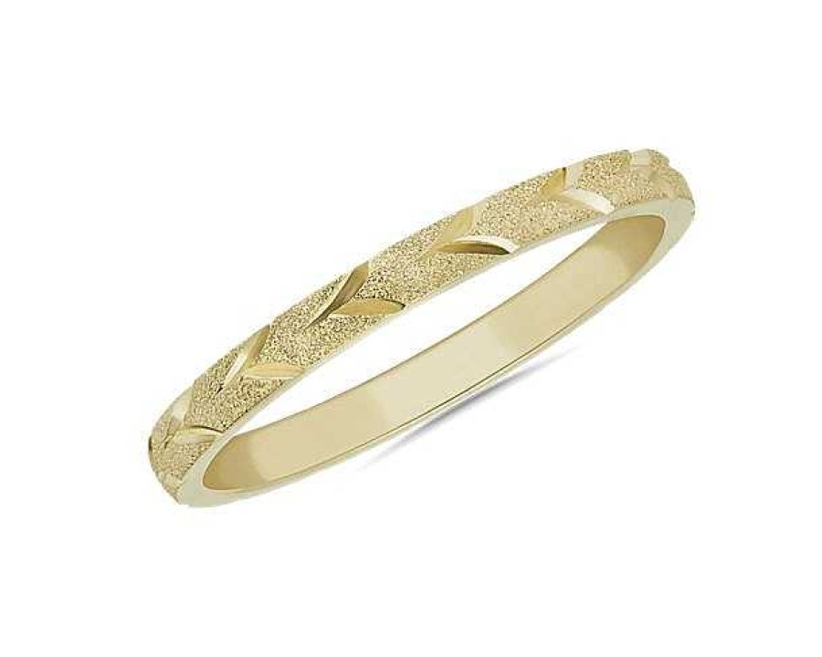 Women'S Rings | Blue Nile Swiss Cut Stackable Ring In 14K Yellow Gold (2Mm)