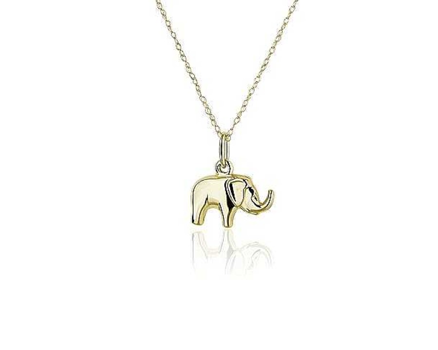 Necklaces | Blue Nile 18" Mini Elephant Necklace In 14K Yellow Gold (0.5 Mm)