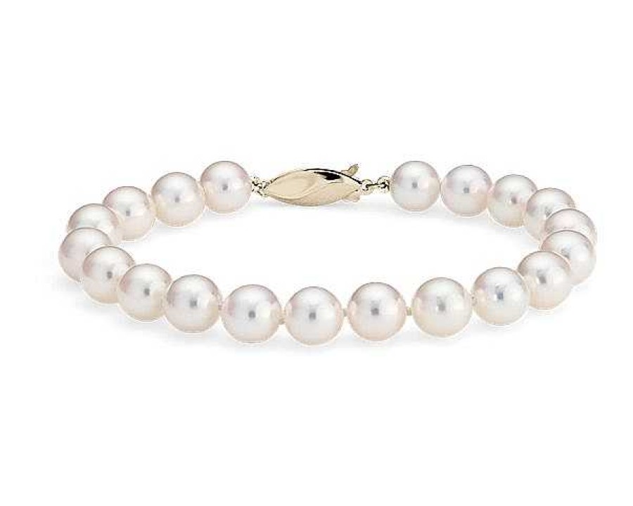 Bracelets | Blue Nile 6.5" Classic Akoya Cultured Pearl Bracelet In 18K Yellow Gold (7.5-8.0Mm)