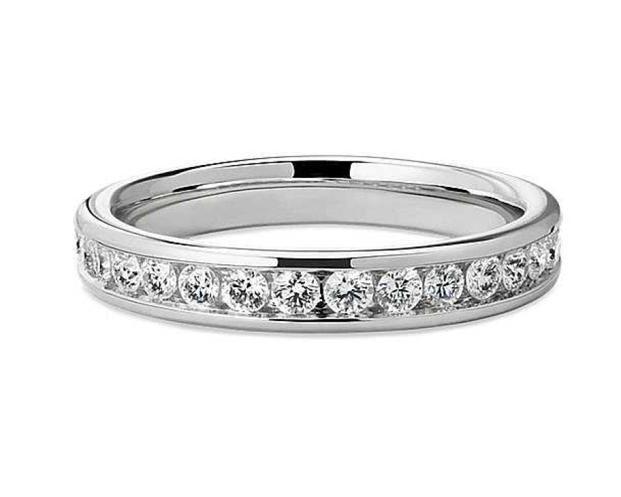 Women'S Rings | Blue Nile Channel Set Diamond Ring In 18K White Gold (1/2 Ct. Tw.)