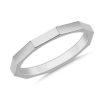 Women'S Rings | Blue Nile Stackable Rectangle Edged Ring In 18K White Gold (2Mm)