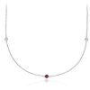 Necklaces | Blue Nile Petite Stationed Ruby And Diamond Necklace In 14K White Gold (36")