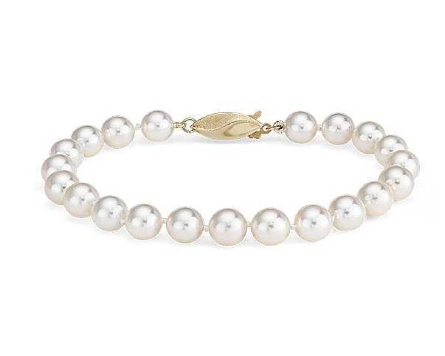 Bracelets | Blue Nile 6.5" Classic Akoya Cultured Pearl Bracelet In 18K Yellow Gold (6.5-7.0Mm)