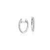 Earrings | Blue Nile Petite Diamond Huggie Hoop Earrings In 14K White Gold (1/10 Ct. Tw.)