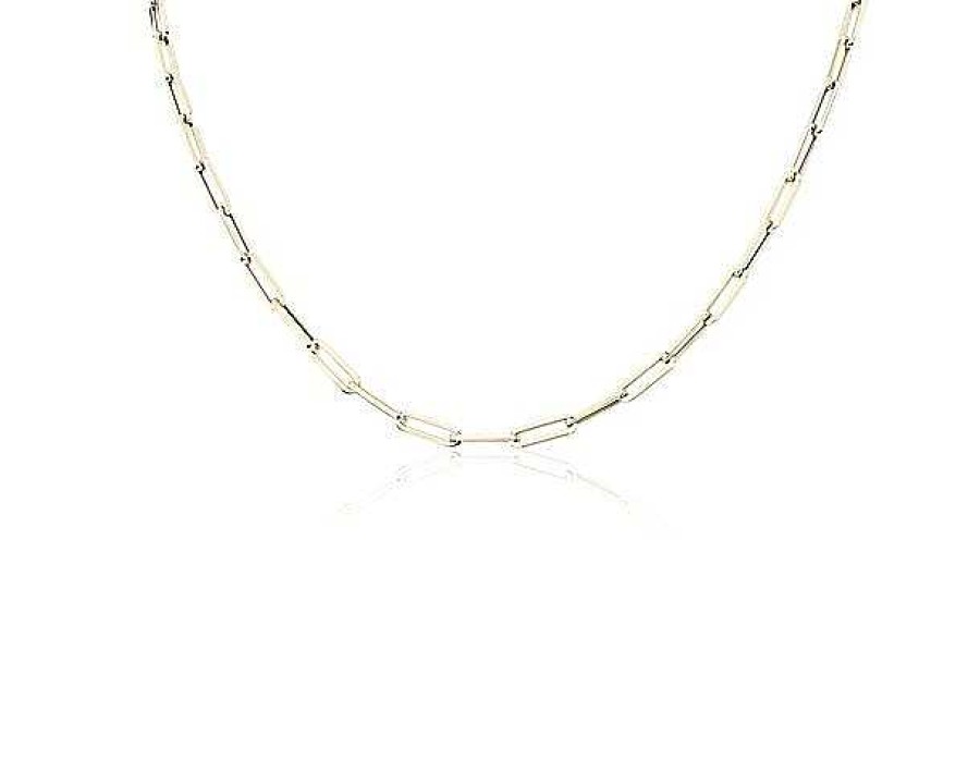 Necklaces | Blue Nile 24" Medium Paperclip Necklace In 14K Italian Yellow Gold (3.8 Mm)