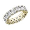 Women'S Rings | Blue Nile Emerald Cut Diamond Eternity Ring In 14K Yellow Gold (8 Ct. Tw.)